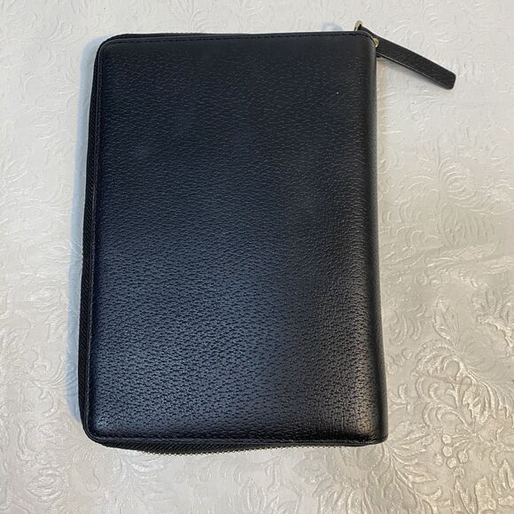 Kate Spade Black Leather 6 Ring Personal Organizer Planner - Picture 3 of 16